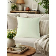 Emir-Ay@hometeks 4ADET Kırlent Kılıfı , Yastık Kılıfı ( Leke Tutmayan Silinebilir Kadife )