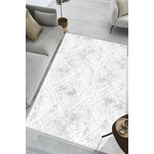 Pelura Halı Soyut Desen Baskılı Kaymaz Yıkanabilir Salon Oturma Odası Mutfak Hol Antre Halısı Yolluk