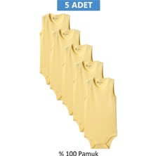Royaleks Sarı Askılı Body Zıbın 2-7 Yaş Çocuklar Için (5 Adet) Alttan Çıtçıtlı Özel Gereksinimli-D