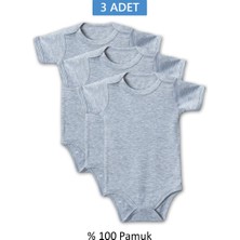 Royaleks Gri Yarım Kol Body Zıbın 2-7 Yaş Çocuklar Için (3 Adet) Alttan Çıtçıtlı Özel Gereksinimli