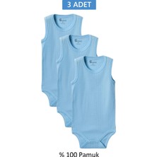 Royaleks Mavi Askılı Body Zıbın 2-7 Yaş Çocuklar Için (3 Adet) Alttan Çıtçıtlı Özel Gereksinimli-D