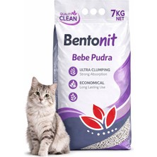 Quality Clean Bebe Pudra Kokulu (Net 7 Kg) Bentonit Ultra Topaklaşan Kedi Kumu