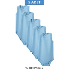 Royaleks Mavi Askılı Body Zıbın 2-7 Yaş Çocuklar Için (5 Adet) Alttan Çıtçıtlı Özel Gereksinimli