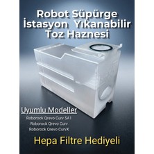 Stavye Roborock Qrevo Curv / 5A1 / x Uyumlu Yeniden Kullanılabilir Toz Haznesi Torba Masrafına Son