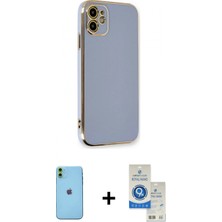 İlk El Grup Ieg™ iPhone 11 Kılıf Yankı Serisi - Şeffaf Royal Nano Ekran Koruyucu + Yeşil Neon Fosforlu Kamera Lens