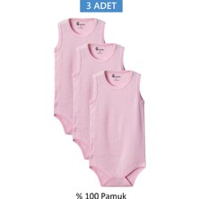 Royaleks Pembe Askılı Body Zıbın 7-12 Yaş Çocuklar Için (3 Adet) Alttan Çıtçıtlı Özel Gereksinimli-D