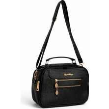 Mg Concept Kadın Omuz Çantası – Deri Görünümlü Çok Gözlü Fermuarlı Çapraz Askılı Günlük Şık Çanta Siyah Parlak Vizon Süt Kahve Koyu Kahve