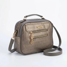 Mg Concept Kadın Omuz Çantası – Deri Görünümlü Çok Gözlü Fermuarlı Çapraz Askılı Günlük Şık Çanta Siyah Parlak Vizon Süt Kahve Koyu Kahve