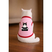 Petite Pati Pembe Wanted Siyah Beyaz Baskili Kedi Tshirt Kedi Kiyafeti (%100 Pamuk Penye)