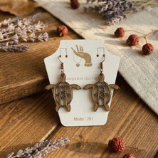 Koçak Takı Ahşap Küpe Modern Özgün Minimalist Takı Model No 291