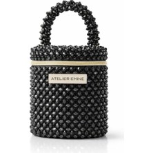 Pazarcan El Yapımı Kristal Top-Handle Abiye Çanta - Sorbetto Obscura