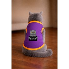 Petite Pati Mor Wanted Scottish Baskili Kedi Tshirt Kedi Kiyafeti (%100 Pamuk Penye)
