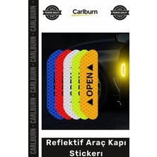 Carlburn Özel Üretim Gece Görünürlüğü Sağlayan Güvenlik Uyarı Yazılı Su Geçirmez Reflektif Araç Kapı Stickerı
