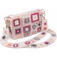 Pazarcan Budino Roselisse Abiye Çanta - Kristal Detaylar ile Zarafet