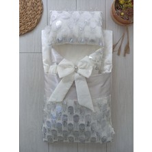 Pazarcan Lüks 3'lü Pamuklu Alt Açma Seti - Bebek Kundak & Tül Işleme