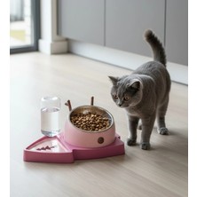 Petza Köpek ve Kedi Mama & Su Kabı ElkEats Pembe