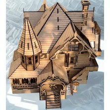 Biriz Lazer Ahşap Şato Maket Seti | 145 Parça | Kendin Yap (Dıy) | Eğitici & Dekoratif