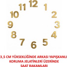 Silva Nature Duvar Saati Sayı ve Rakamları, Saat Rakamları 3,5 cm Yapışkanlı Pleksi Rakamlar