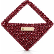 Pazarcan Viennetta Granata Abiye Çanta - El Yapımı Kristal Tasarım