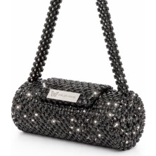 Pazarcan Ricotta Ombra El Yapımı Kristal Abiye Çanta