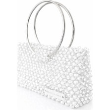 Pazarcan Panna Silk Abiye Çanta - Kristal Detaylı Tasarım