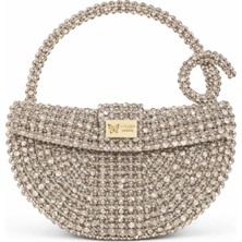 Pazarcan Melo Cremino Abiye Çanta - El Yapımı Kristal Detaylı