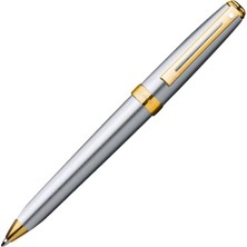 Sheaffer 342-2 Tükenmez Kalem Prelude Krom Gövde Ve Kapak - Altın Kaplama Klips