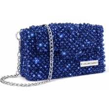 Pazarcan Panna Bluejay El Yapımı Kristal Abiye Clutch Çanta