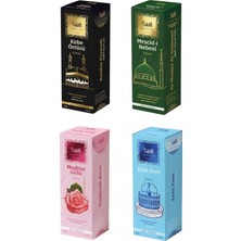 luxurianthome 4 Adet Kabe Örtüsü-Mescidi Nebevi-Medine Gülü-Zem Zem Kokusu Sprey 400 ml