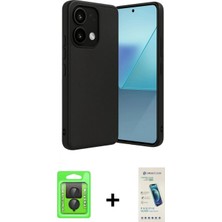 İlk El Grup Ieg™ Redmi Note 13 Pro 4g Kılıf Kıvılcım Işık Serisi - Şeffaf Pasifik Cam Ekran Koruyucu + Siyah Raze Metal Kamera Lens