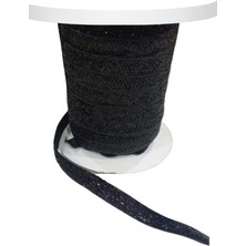 Pazarcan Simli Siyah Kadife Kurdele 1 cm - 2 Metre