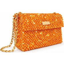 Pazarcan Panna Papaya Kristal Abiye Çanta