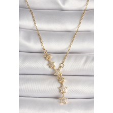Clariss Ashwork 316L Çelik Gold Renk Zincir Zirkon Taşlı Yıldız Model Kadın Kolye 587455