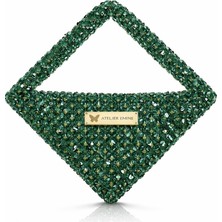 Pazarcan El Yapımı Kristal Viennetta Matcha Mini Çanta