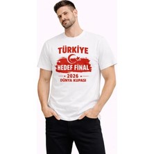 Antakya Yöresi Erkek Türkiye Baskılı Tişört Ay Yıldız 2026 Dünya Kupası Taraftar Forma T-Shirt - Beyaz