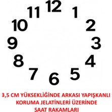 Silva Nature Duvar Saati Sayı ve Rakamları, Saat Rakamları 3,5 cm Yapışkanlı Pleksi Rakamlar