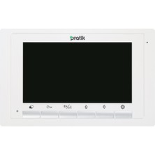 Pratik Kart Pratik 2K-701 7" Dijital Renkli Tft Kapasitif Dokunmatik Butonlu Daire Içi Monitör (Beyaz)