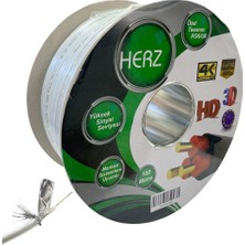Herz RG6U6 Uydu Anten Kablosu 100METRE Beyaz 64TEL