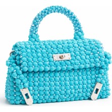 Pazarcan Vélis Splash Abiye Çanta - El Yapımı Kadife Kristal Boncuk