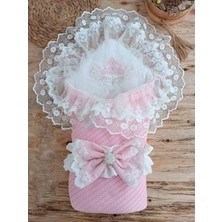 Pazarcan Tericotton Incili Güpür Bebek Battaniyesi - Çift Fiyonk Tasarım