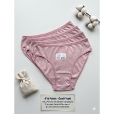 Temur Trade Temurtrade, Pembe Bayan Bikini Külot , Pamuklu, Rahat, Esnek, 4 Lü Paket, Kadın/Kız İç Giyim