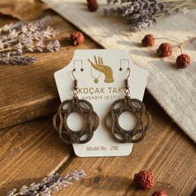 Koçak Takı Ahşap Küpe Modern Özgün Minimalist Takı Model No 296