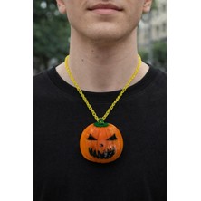Herşey Nota Cadılar Bayramı Balkabağı Figürlü Kolye Turuncu 60 cm Unisex Plastik