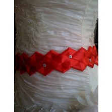 Ceyyiz Gelin Gelinlik Kırmızı Bel Kuşak 2