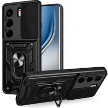 Ceponya Tecno Camon 40 Pro 4g Kılıf Magnetik Standlı Kamera Korumalı Sürgülü Vega Kapak
