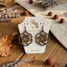 Koçak Takı Ahşap Küpe Modern Özgün Minimalist Takı Model No 293