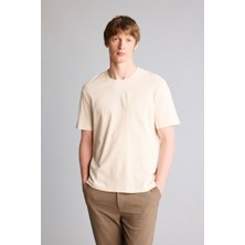 Defacto Erkek T-Shirt E7961AX/ER137 Ecru