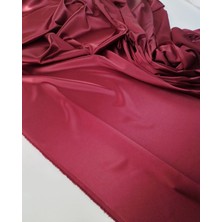 Kumaş Parça Bordo Renkte Tok Hafif Esnek Saten En: 140CM