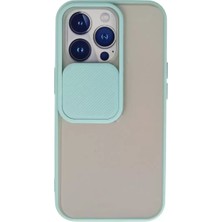 Derin Stok Iphone 13 Kılıf Palm Buzlu Kamera Sürgülü Silikon - Turkuaz