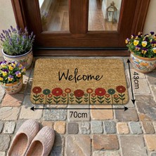 Renkli Çiçekler Desenli Coco Görünümlü Kapı Önü ve Iç Mekan Paspası